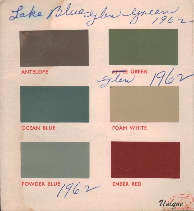 1962 Hillman Paint Charts Corporate 1